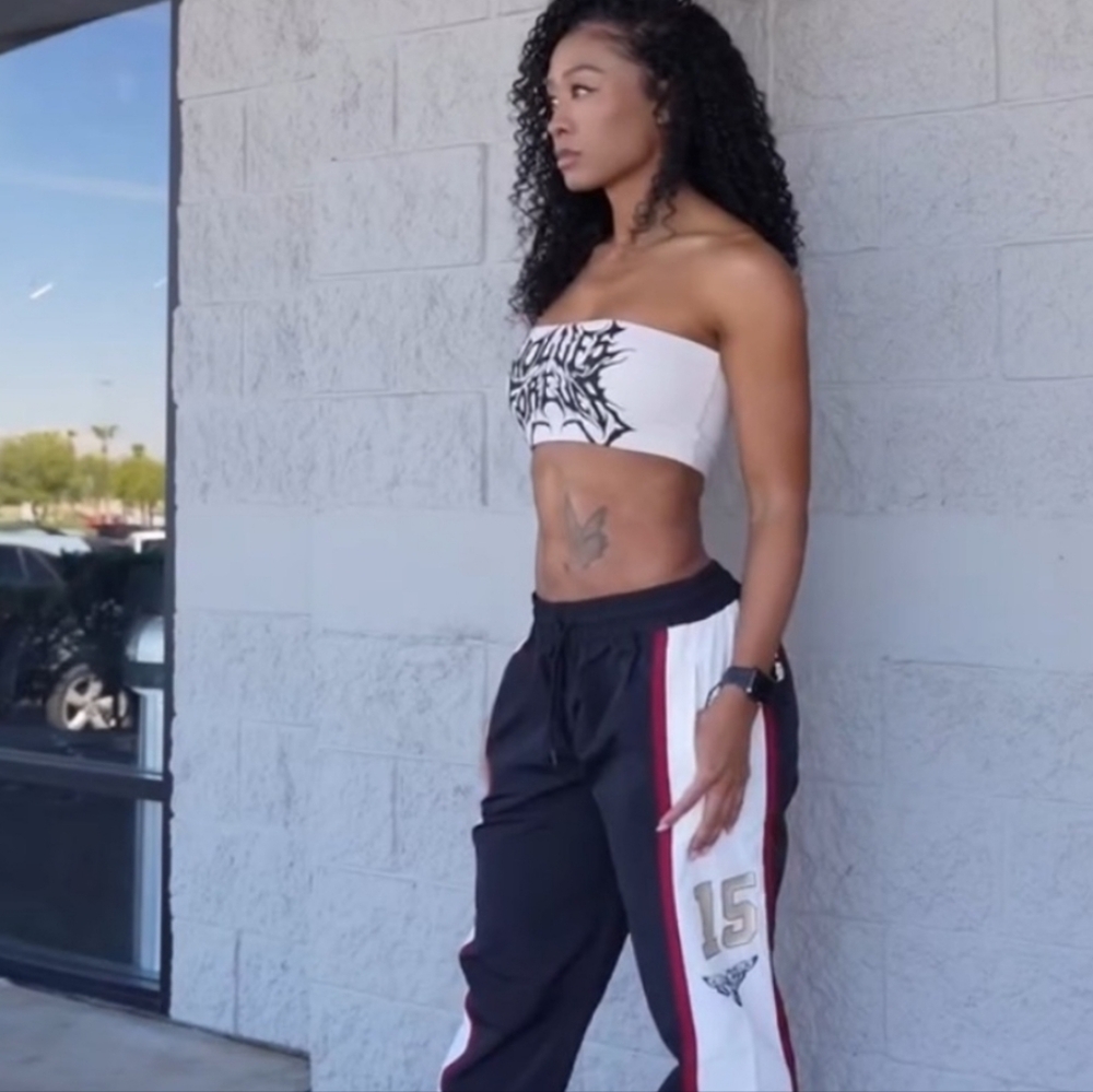 DARC SPORT Black and White Graphic Joggers
